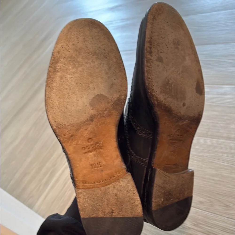 Black Leather Men's Brogues - Picture 4 of 6